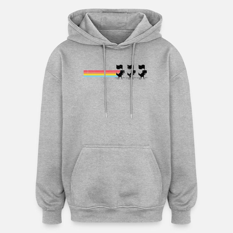 Silhouette de rayures arc-en-ciel pastel - Sweat à capuche oversize unisexe - gris chiné