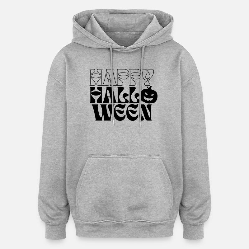 Fröhliche Halloween-Illustration - Oversized Unisex Hoodie - Grau meliert