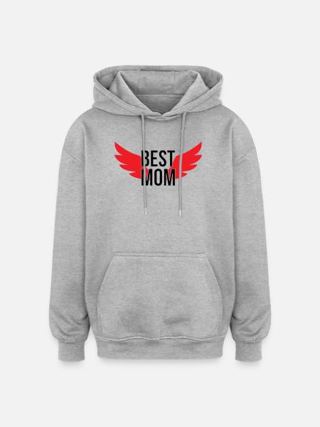 Best Mom - Mother's Day - Oversized Unisex Hoodie - heather grey
