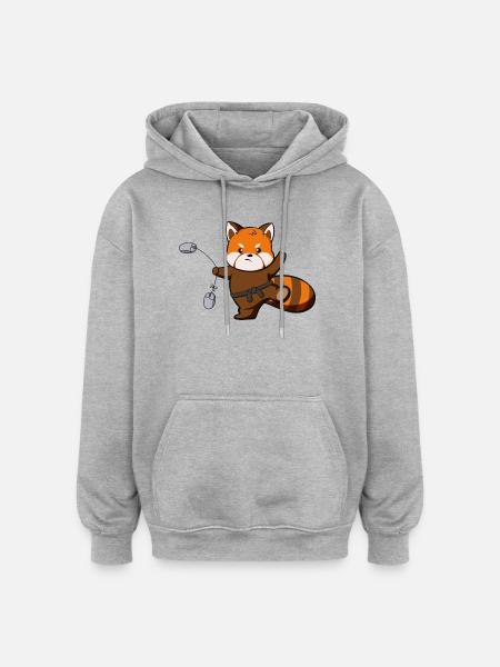Cute Panda Does Kung Fu - Oversized Unisex Hoodie - heather grey