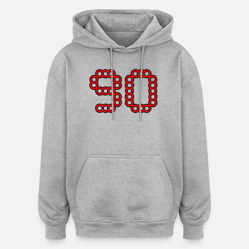 ANNIVERSAIRE. HAPPY BIRTHDAY. JOYEUX ANNIVERSAIRE. - Sweat à capuche oversize unisexe - gris chiné