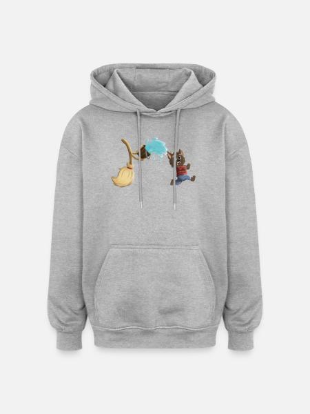 Der Zauberlehrling als Werwolf - Oversized Unisex Hoodie - Grau meliert