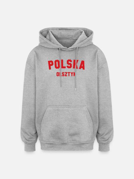 OLSZTYN Polska, Pologne - Sweat à capuche oversize unisexe - gris chiné