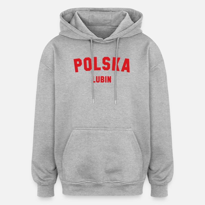 LUBIN, Polska, Pologne - Sweat à capuche oversize unisexe - gris chiné