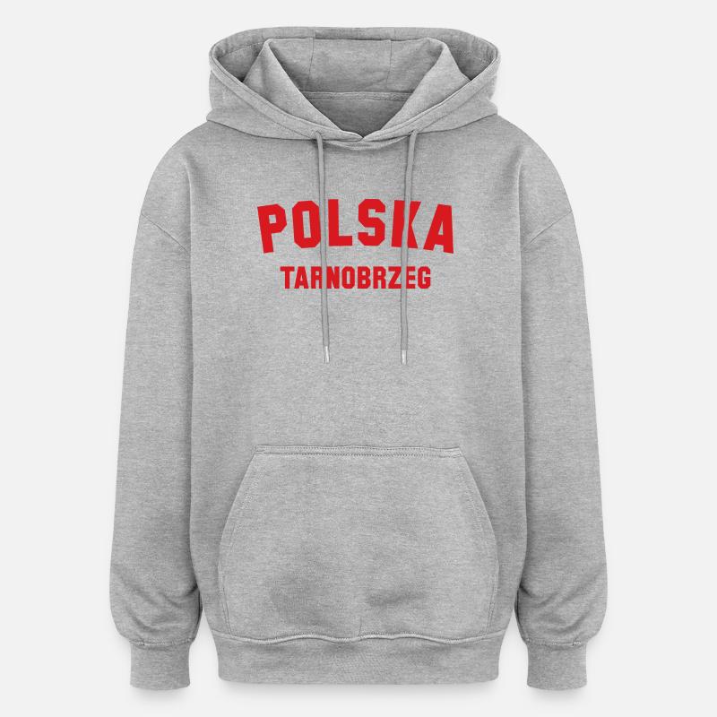 TARNOBRZEG Polska, Pologne - Sweat à capuche oversize unisexe - gris chiné