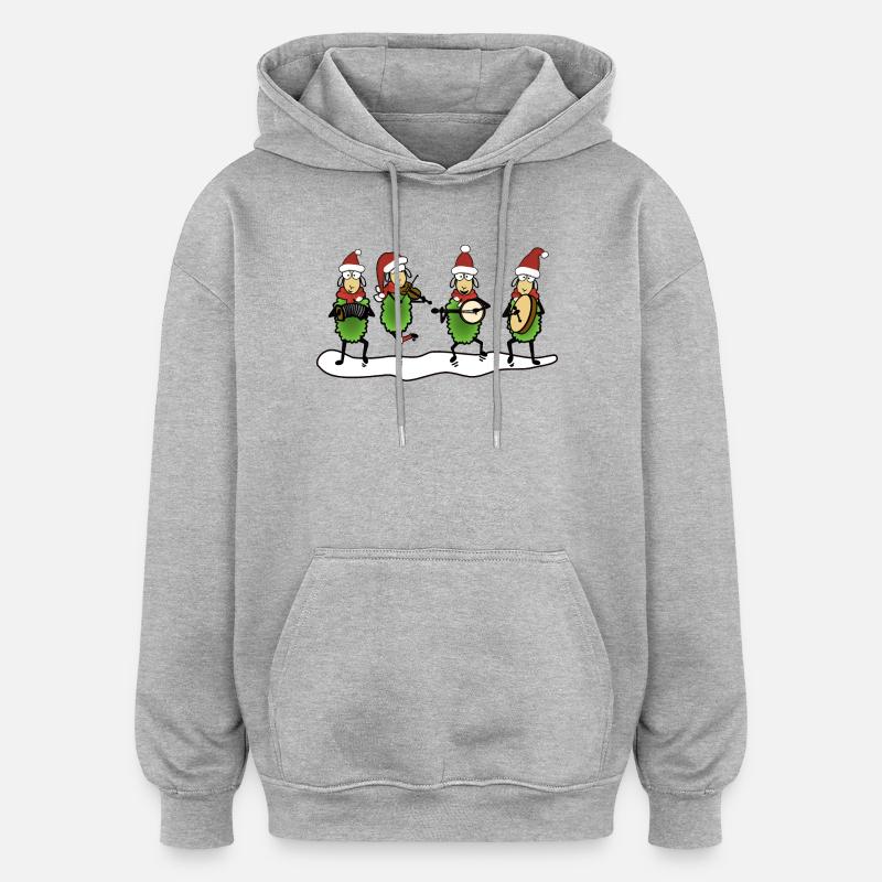 Mouton folklorique de Noël - Sweat à capuche oversize unisexe - gris chiné
