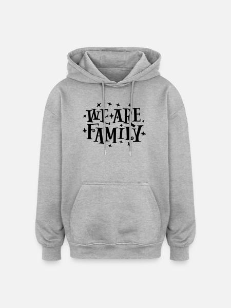 We Are Family Lettering - Oversized Unisex Hoodie - heather grey