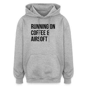 L’airsoft - Sweat à capuche oversize unisexe - gris chiné - Devant - Noah (186cm)