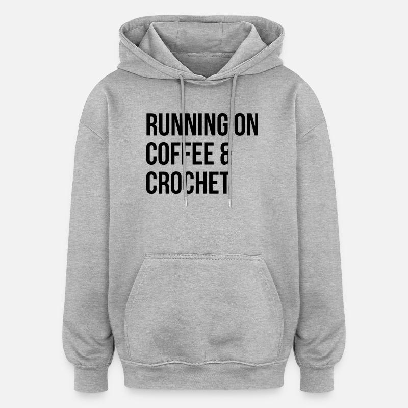 crochet - Sweat à capuche oversize unisexe - gris chiné