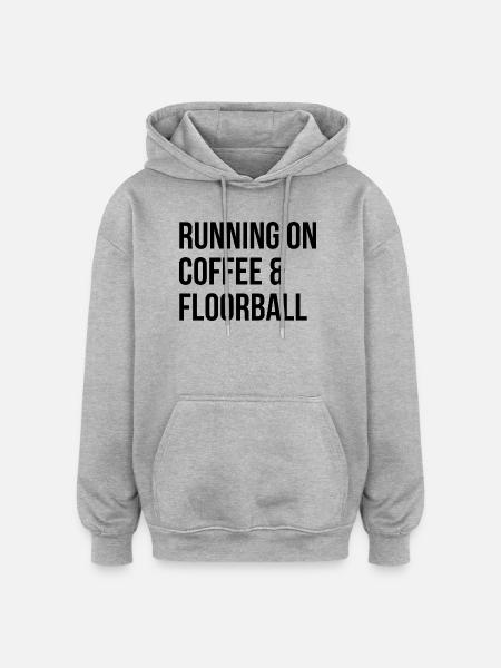 Floorball Floorball Floorball - Oversized Unisex Hoodie - Grau meliert