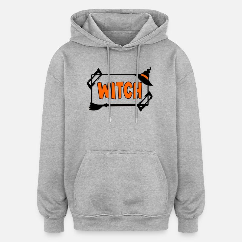 Costume d’Halloween Sorcière - Sweat à capuche oversize unisexe - gris chiné