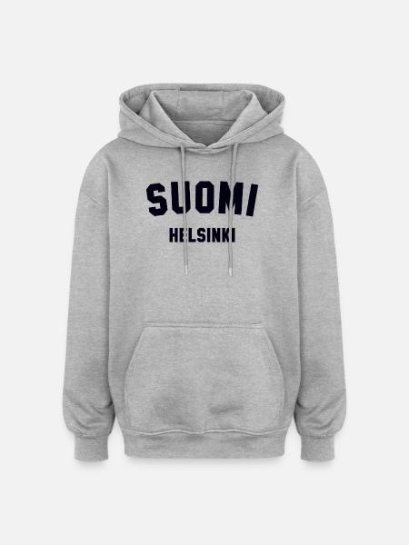 HELSINKI Suomi Finland - Oversized Unisex Hoodie - heather grey