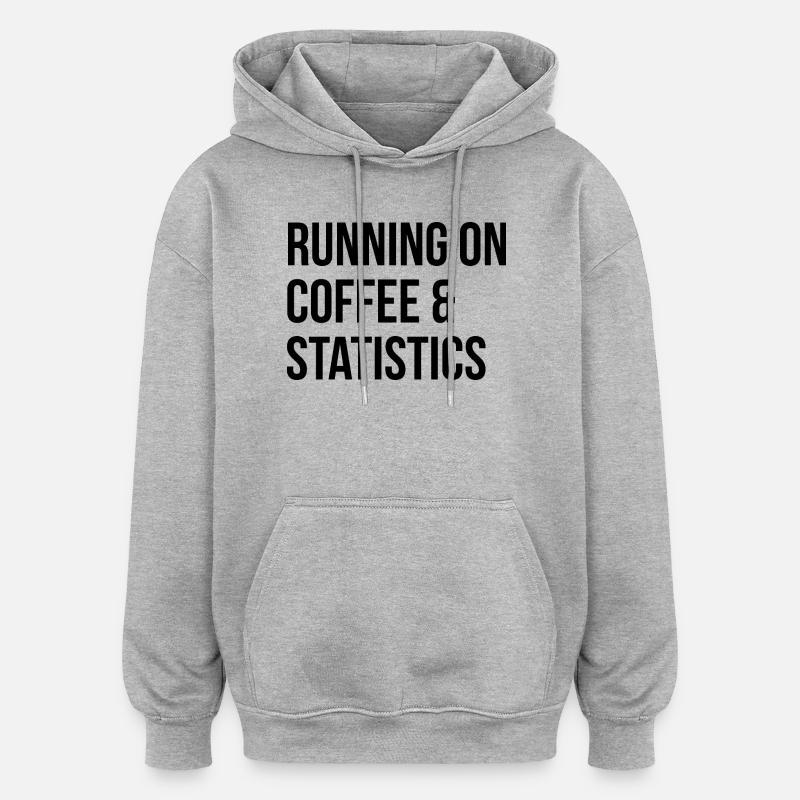 Statistik - Oversized Unisex Hoodie - Grau meliert