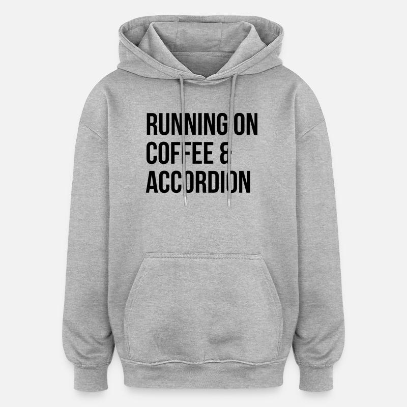 accordéon - Sweat à capuche oversize unisexe - gris chiné