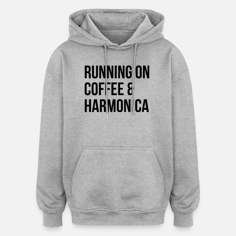 Harmonica Harmonica Harmonica - Sweat à capuche oversize unisexe - gris chiné