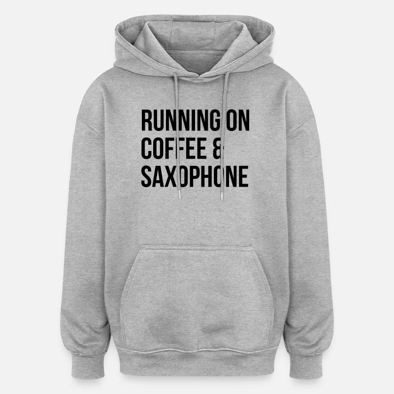 saxophone - Sweat à capuche oversize unisexe - gris chiné