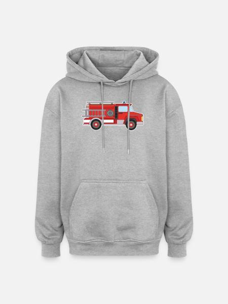 Fire engine - Oversized Unisex Hoodie - heather grey