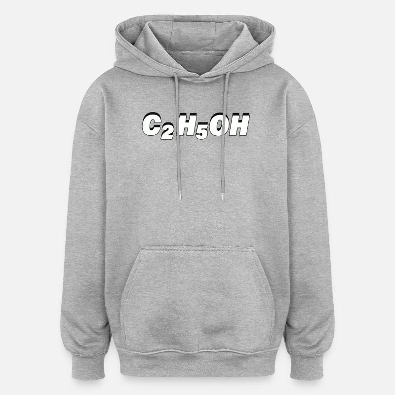 C2H5OH - Sweat à capuche oversize unisexe - gris chiné