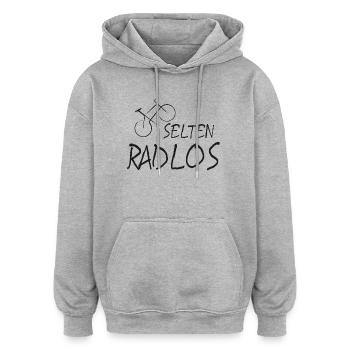 Selten Radlos Radfahren Sprüche lustig Geschenk - Oversized Unisex Hoodie - Grau meliert - Vorne - Noah (186cm)