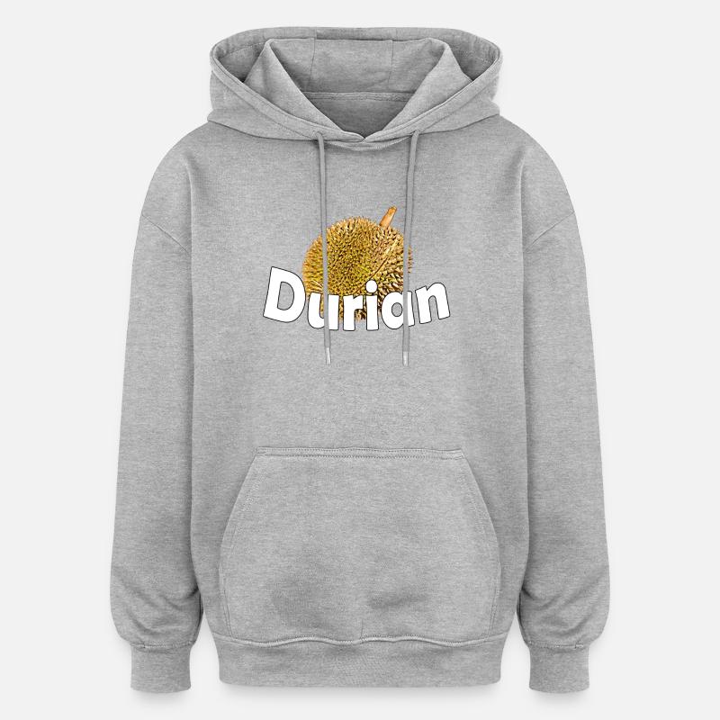 Durian - Sweat à capuche oversize unisexe - gris chiné