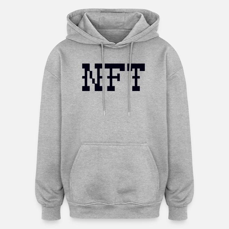 NFT - Sweat à capuche oversize unisexe - gris chiné