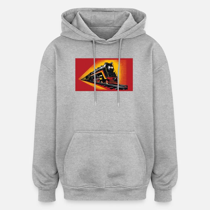 Train 1 2 - Sweat à capuche oversize unisexe - gris chiné