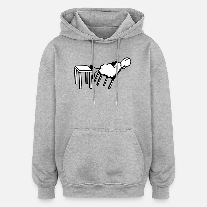 Sleeping sheep - Oversized Unisex Hoodie - heather grey