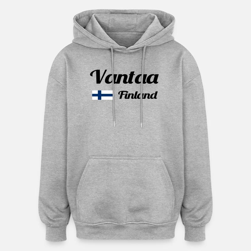 Vantaa Finlande Imprimer - Sweat à capuche oversize unisexe - gris chiné