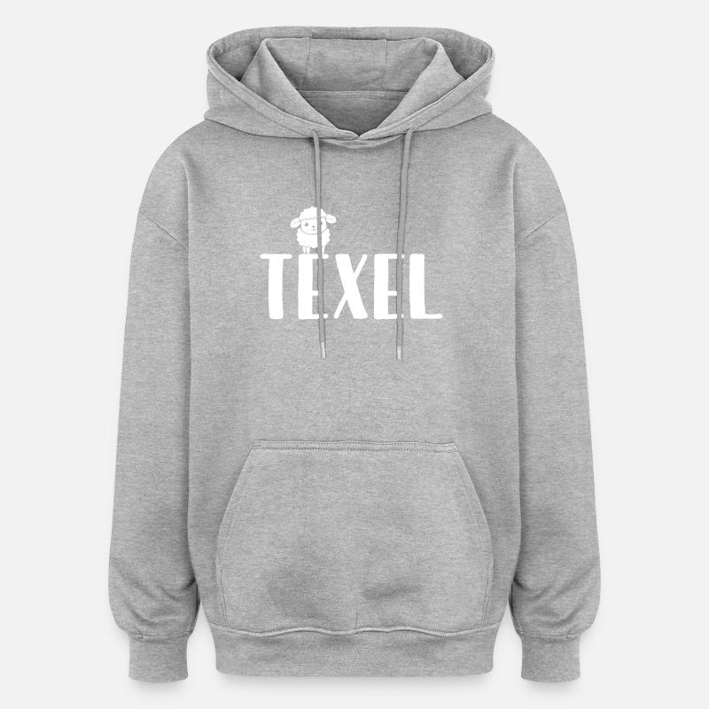 Mouton mignon Texel - Sweat à capuche oversize unisexe - gris chiné