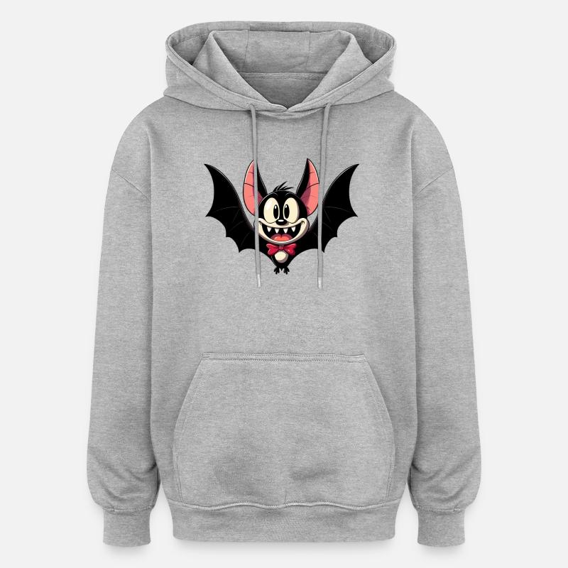 Chauve-souris - Sweat à capuche oversize unisexe - gris chiné
