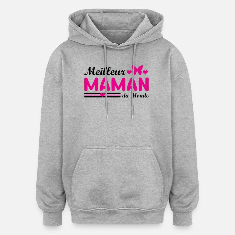Beste Mutter der Welt - Oversized Unisex Hoodie - Grau meliert
