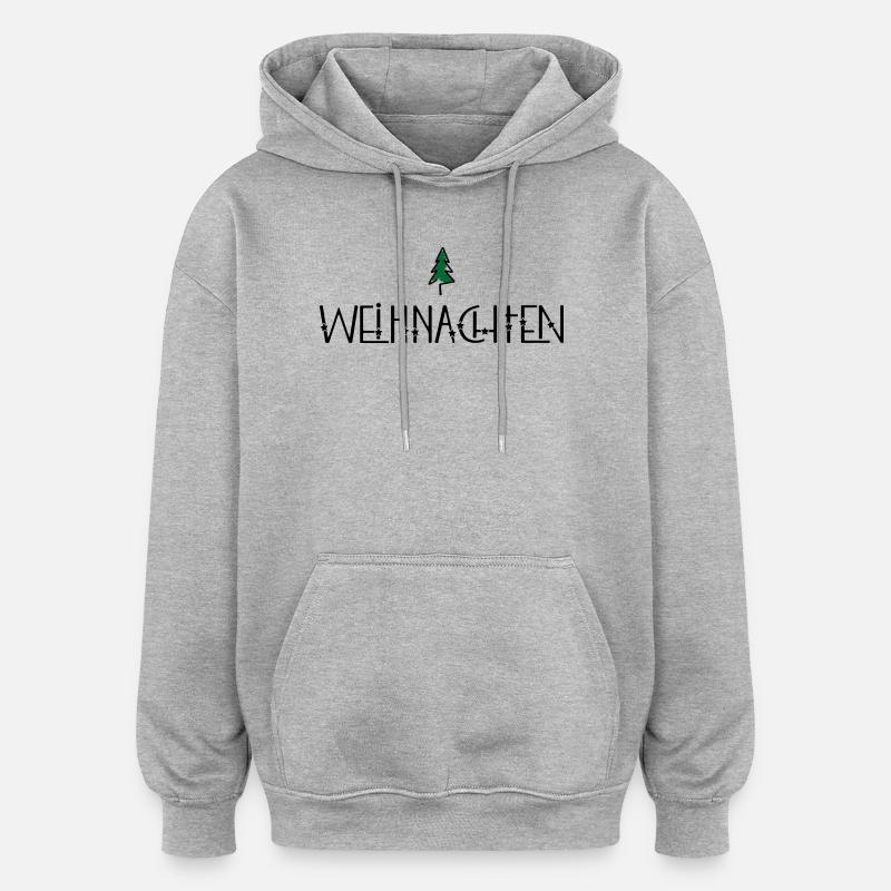 Endlich Weihnachten - Oversized Unisex Hoodie - Grau meliert