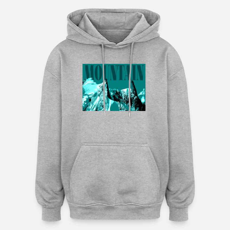 Abstrakter eisiger Berg - Oversized Unisex Hoodie - Grau meliert