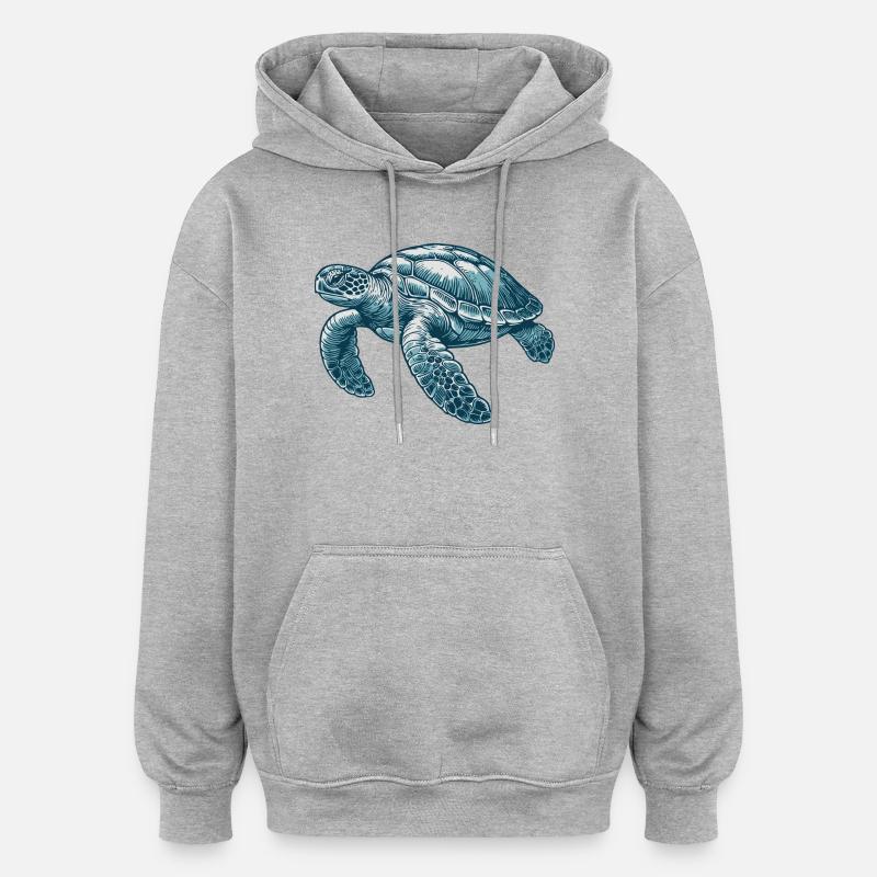 Sea turtle - Oversized Unisex Hoodie - heather grey