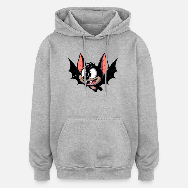Chauve-souris - Sweat à capuche oversize unisexe - gris chiné