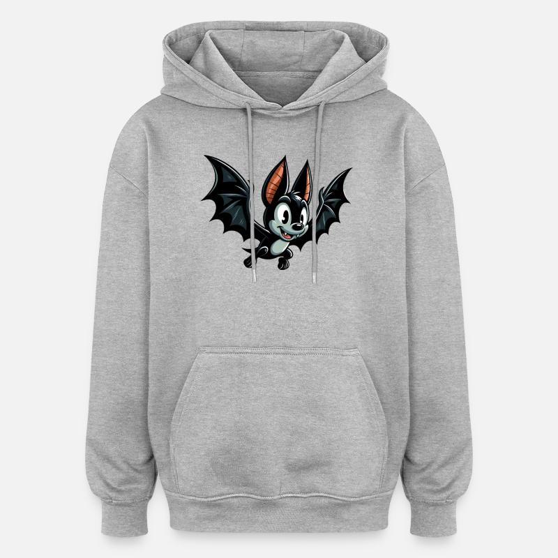 Chauve-souris - Sweat à capuche oversize unisexe - gris chiné