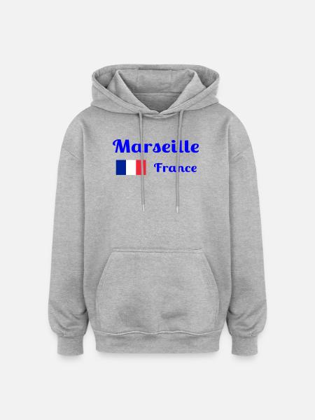 Marseille France- Stylish prints - Oversized Unisex Hoodie - heather grey