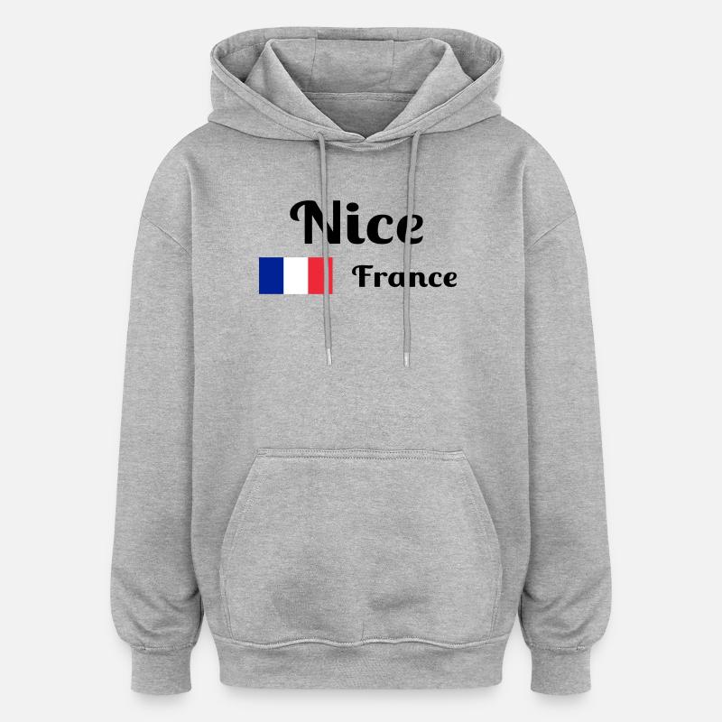 Nizza Frankreich - Stilvolle Drucke - Oversized Unisex Hoodie - Grau meliert