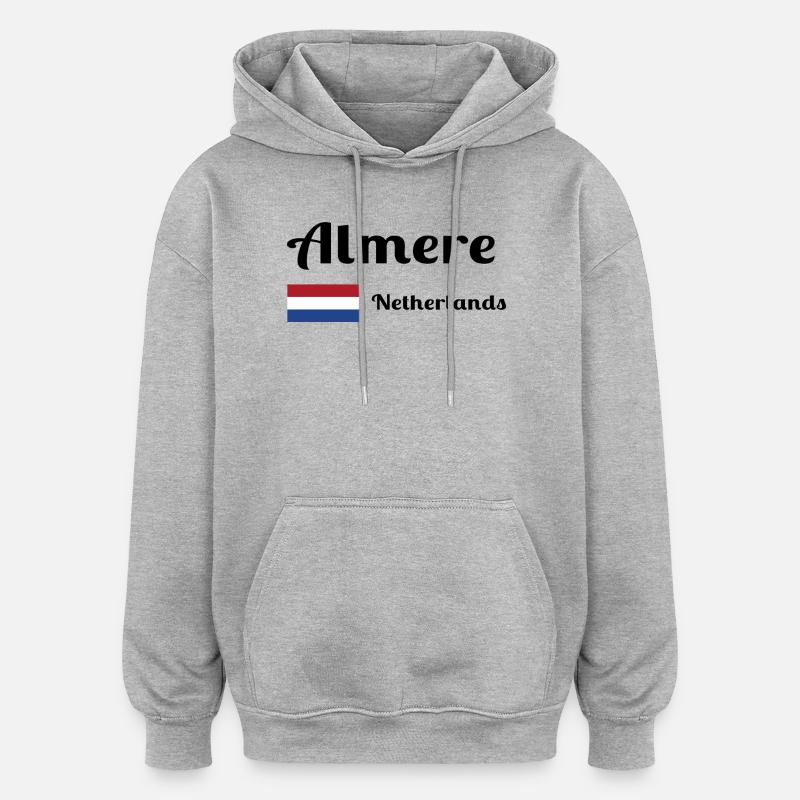 Almere Pays-Bas - Imprimés élégants - Sweat à capuche oversize unisexe - gris chiné