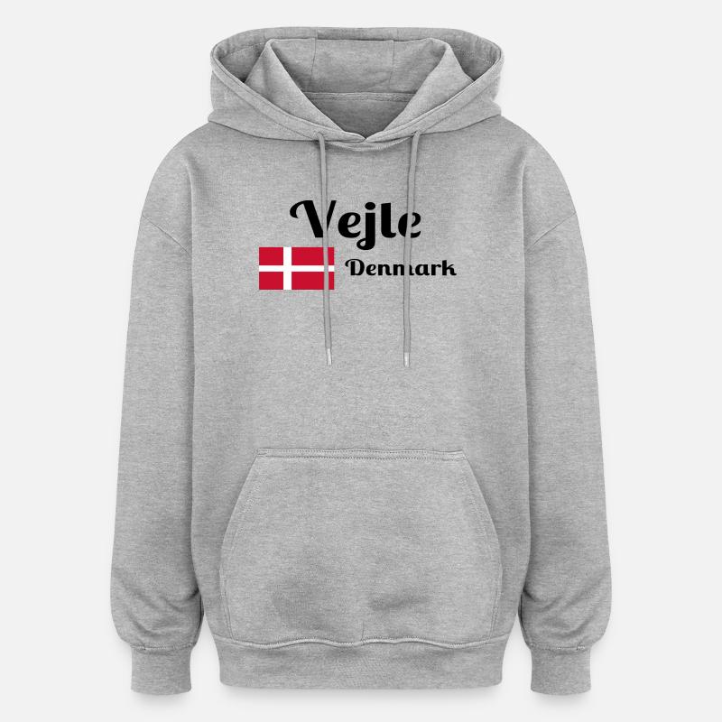 Vejle Denmark - Stilvolle Drucke - Oversized Unisex Hoodie - Grau meliert