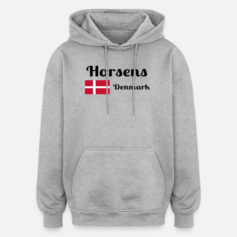 Horsens Danemark - Imprimés élégants - Sweat à capuche oversize unisexe - gris chiné