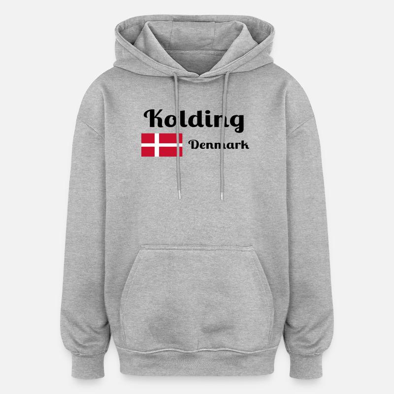 Kolding Danemark - Imprimés élégants - Sweat à capuche oversize unisexe - gris chiné