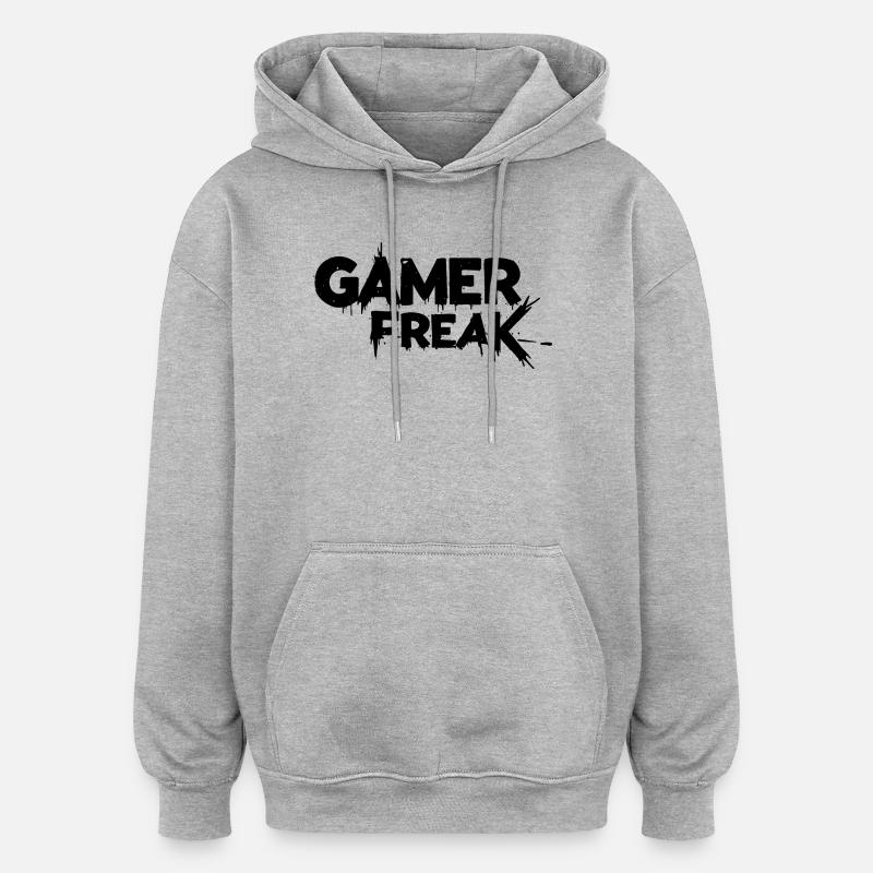 Adoptez l’obsession du jeu - Sweat à capuche oversize unisexe - gris chiné