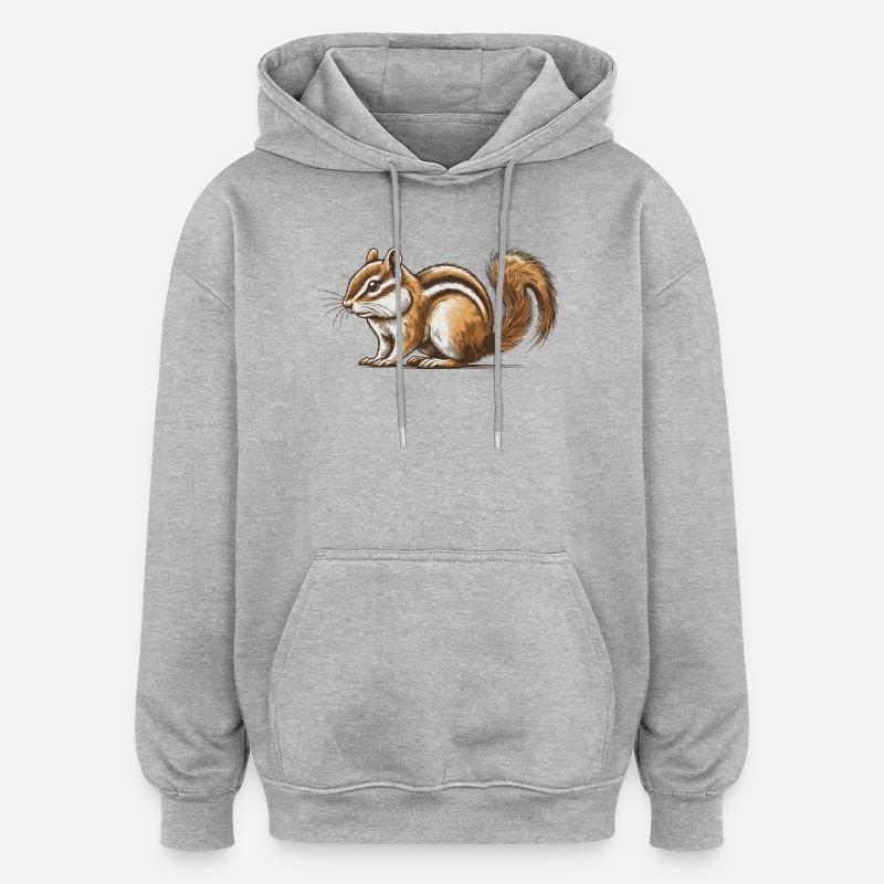 Chipmunk - Oversized Unisex Hoodie - heather grey