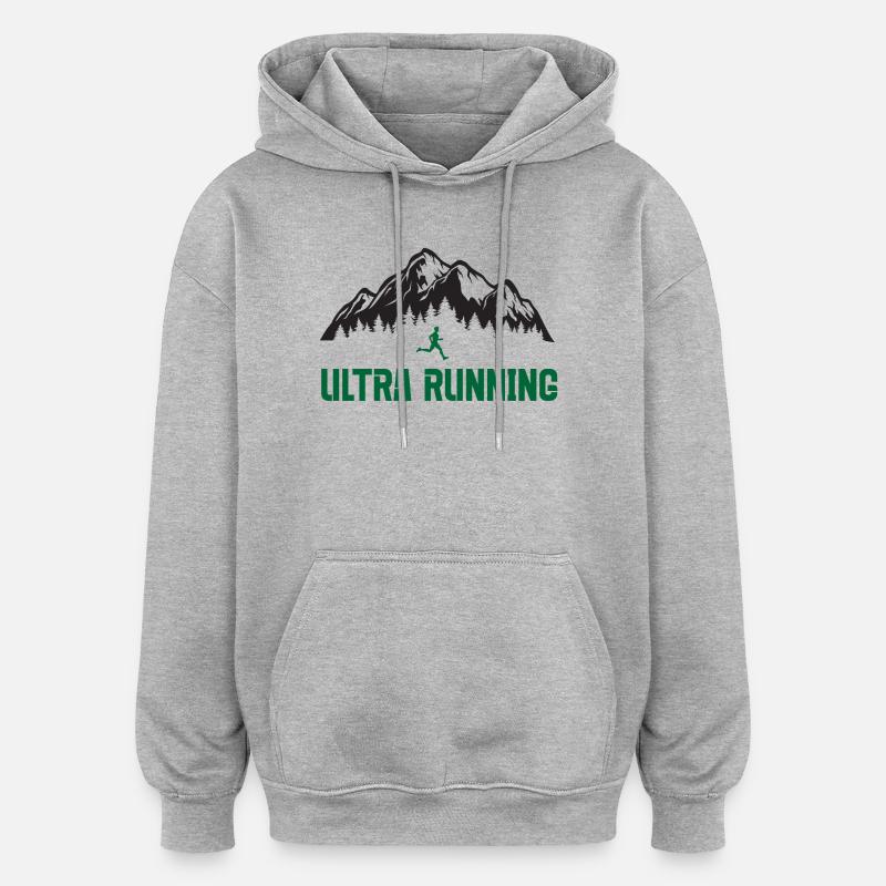 Ultra course à pied - Sweat à capuche oversize unisexe - gris chiné