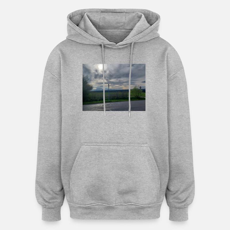 Abendstimmung südlicher Schwarzwald - Oversized Unisex Hoodie - Grau meliert