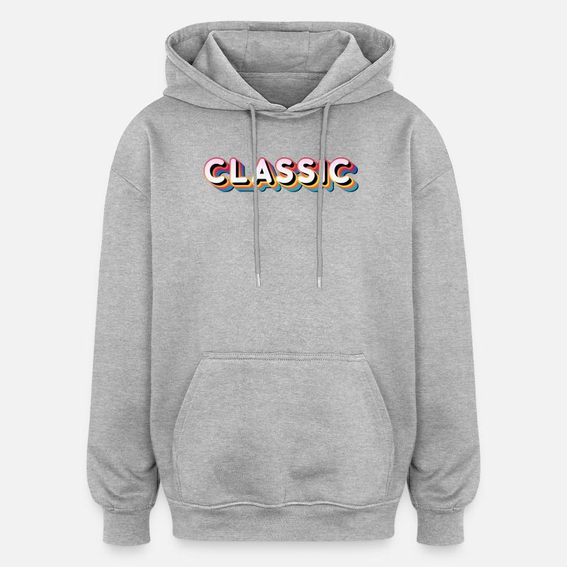 Retro Klassik - Oversized Unisex Hoodie - Grau meliert
