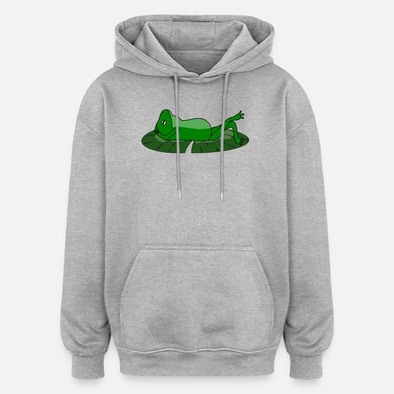 Frog Toad Chill Toad - Oversized Unisex Hoodie - heather grey