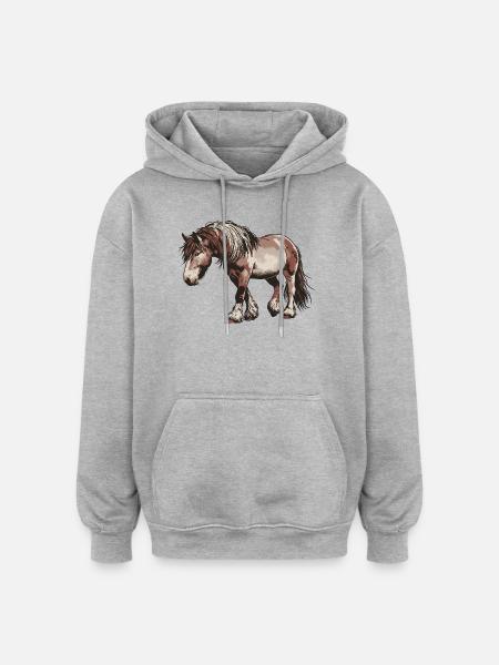 Trot Your Own Path - Oversized Unisex Hoodie - heather grey