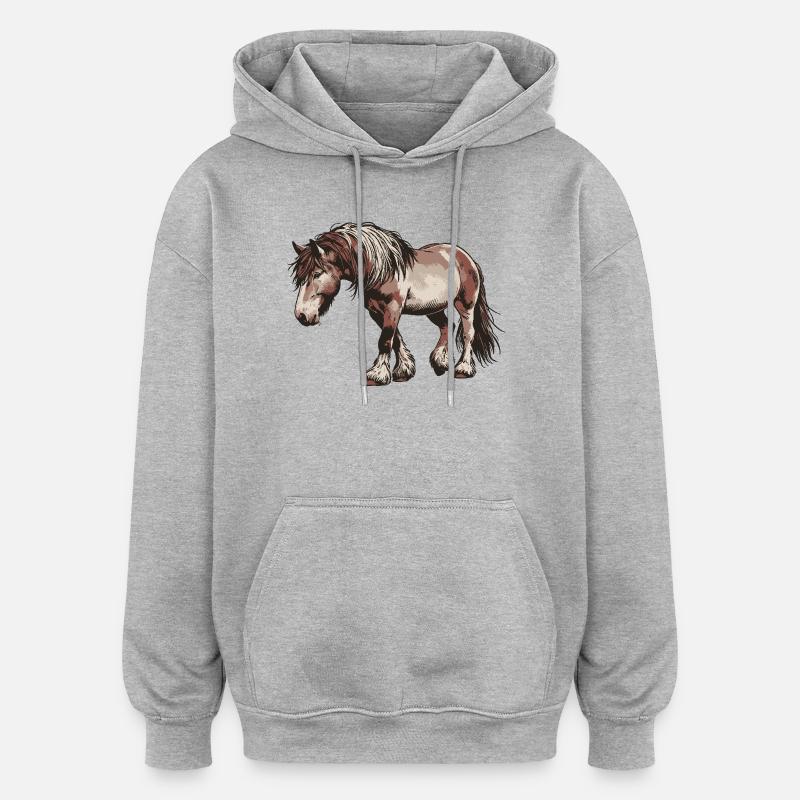 Trot Your Own Path - Oversized Unisex Hoodie - Grau meliert